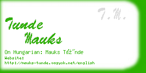 tunde mauks business card